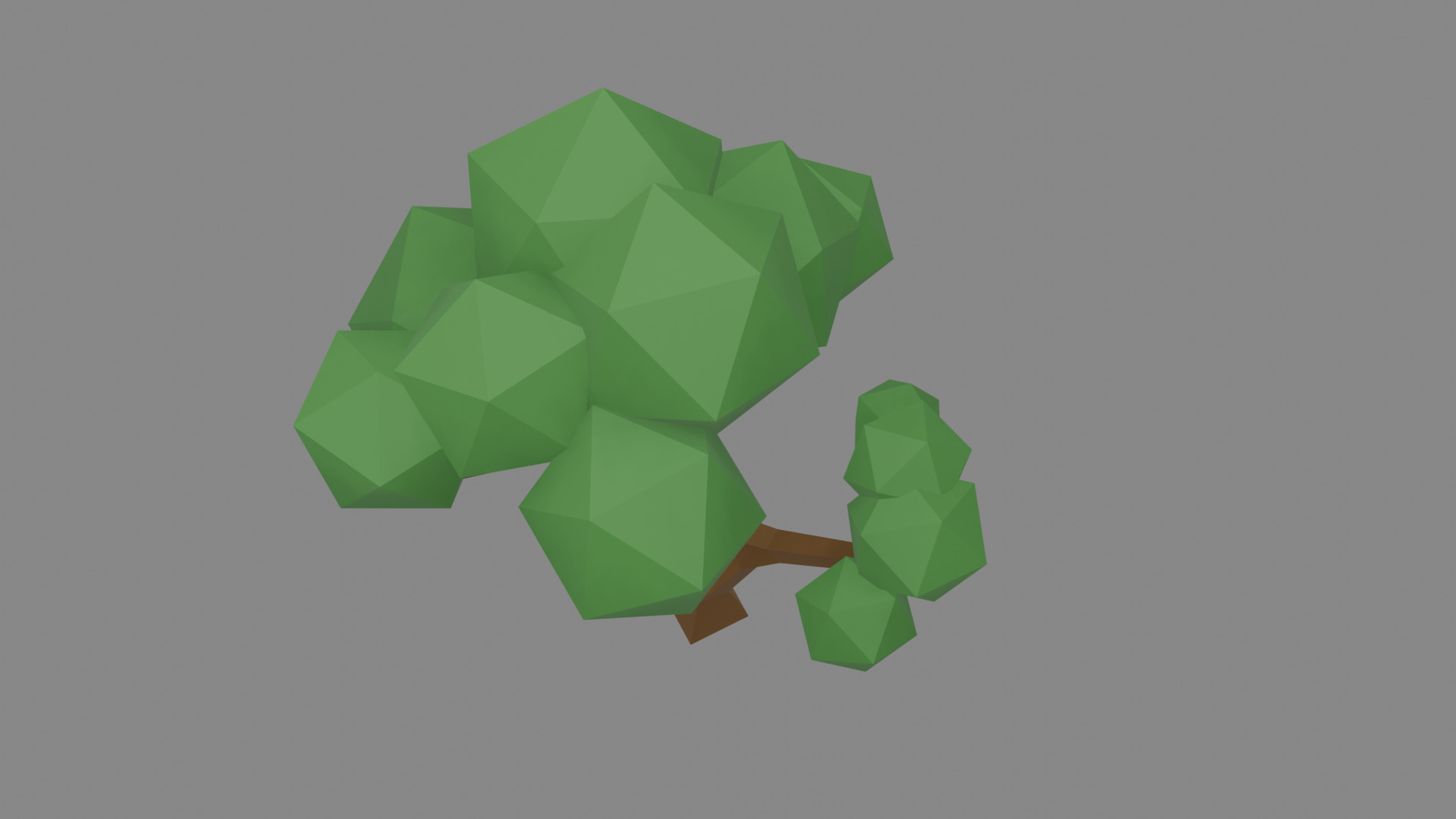 Low Poly Deciduous Tree Stylized 3D Model Low-poly 3D model_4