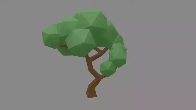 Low Poly Deciduous Tree Stylized 3D Model