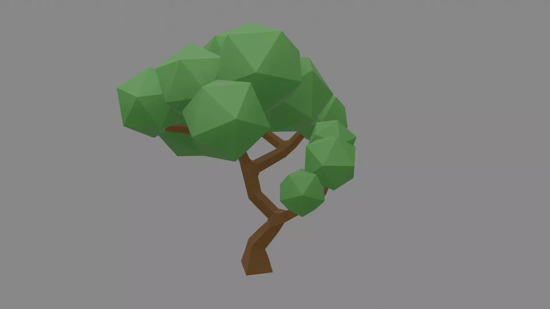 Low Poly Deciduous Tree Stylized 3D Model Low-poly 3D model_0