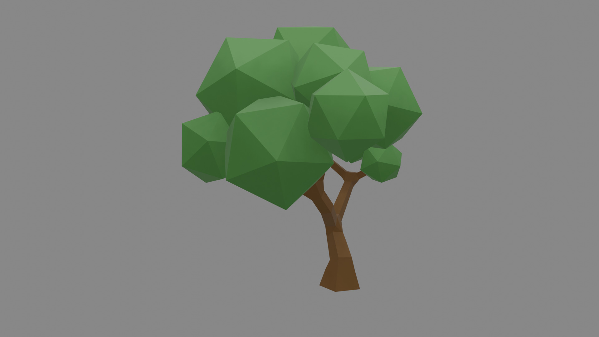 Low Poly Deciduous Tree Stylized 3D Model Low-poly 3D model_3