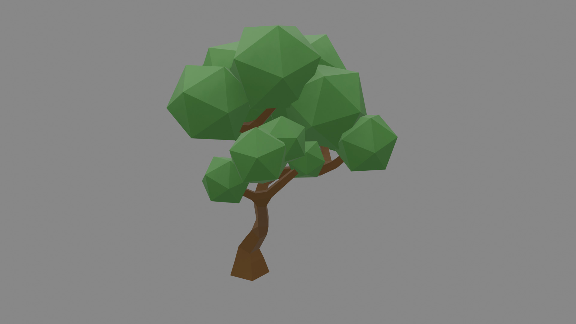 Low Poly Deciduous Tree Stylized 3D Model Low-poly 3D model_1