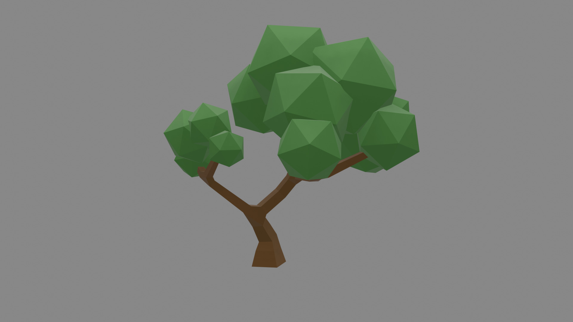 Low Poly Deciduous Tree Stylized 3D Model Low-poly 3D model_2