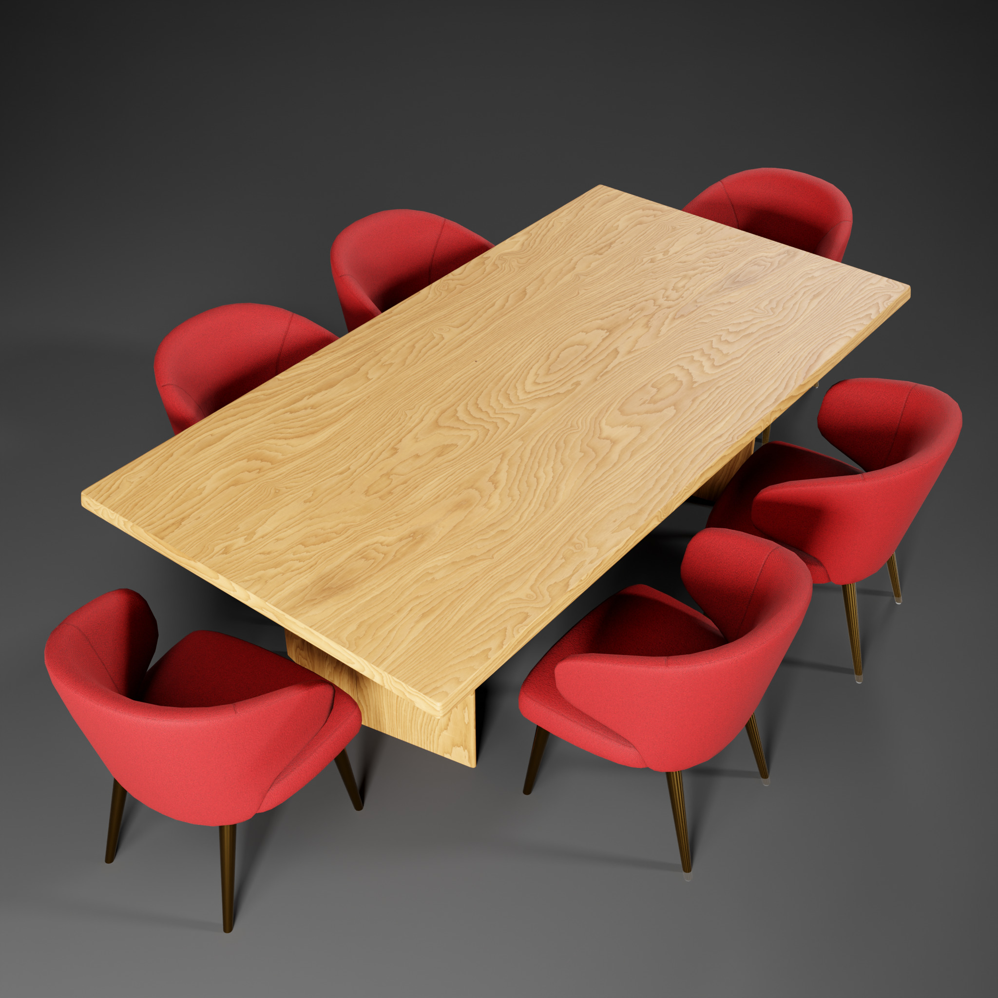 Dinning Table Low-poly 3D model_5