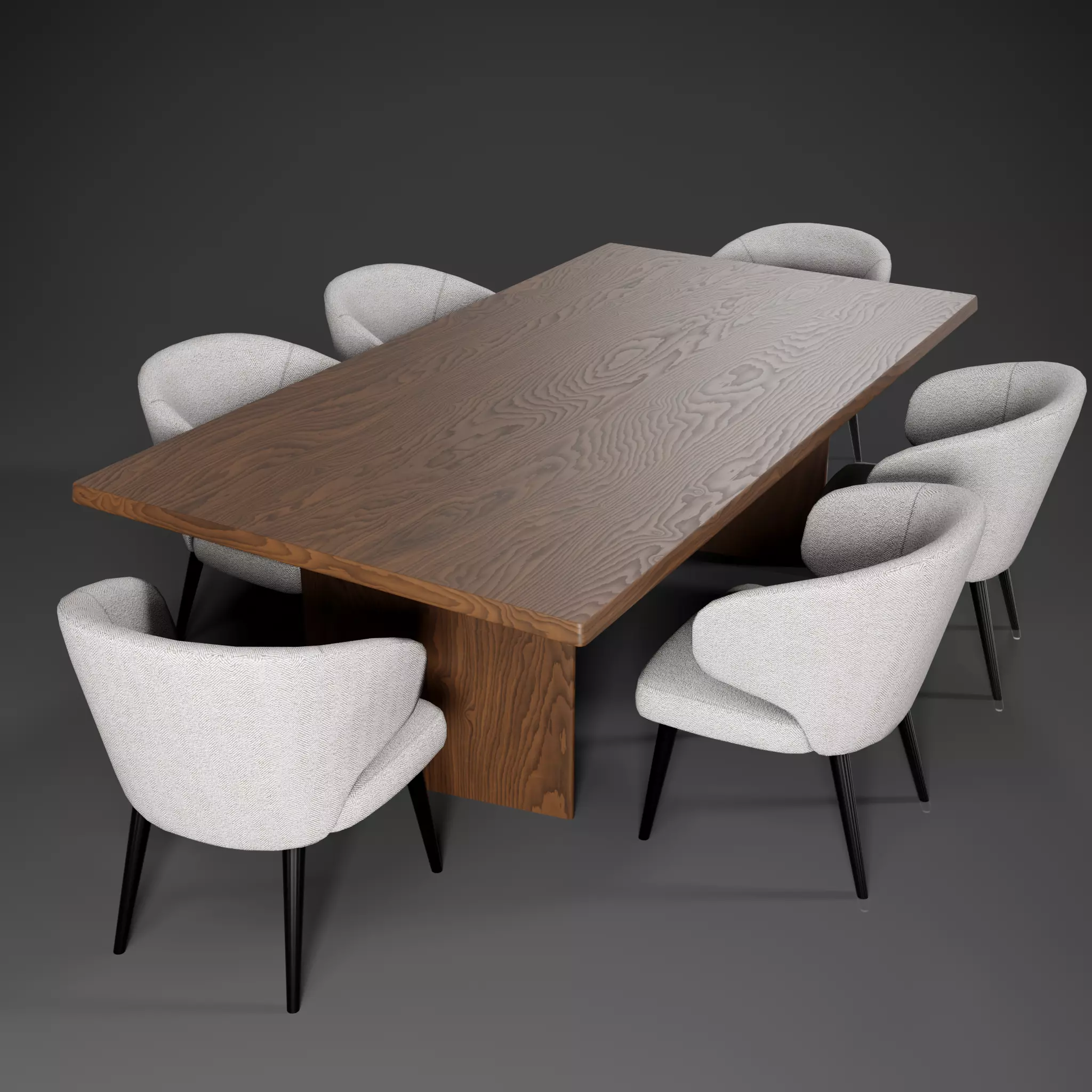 Dinning Table Low-poly 3D model_0