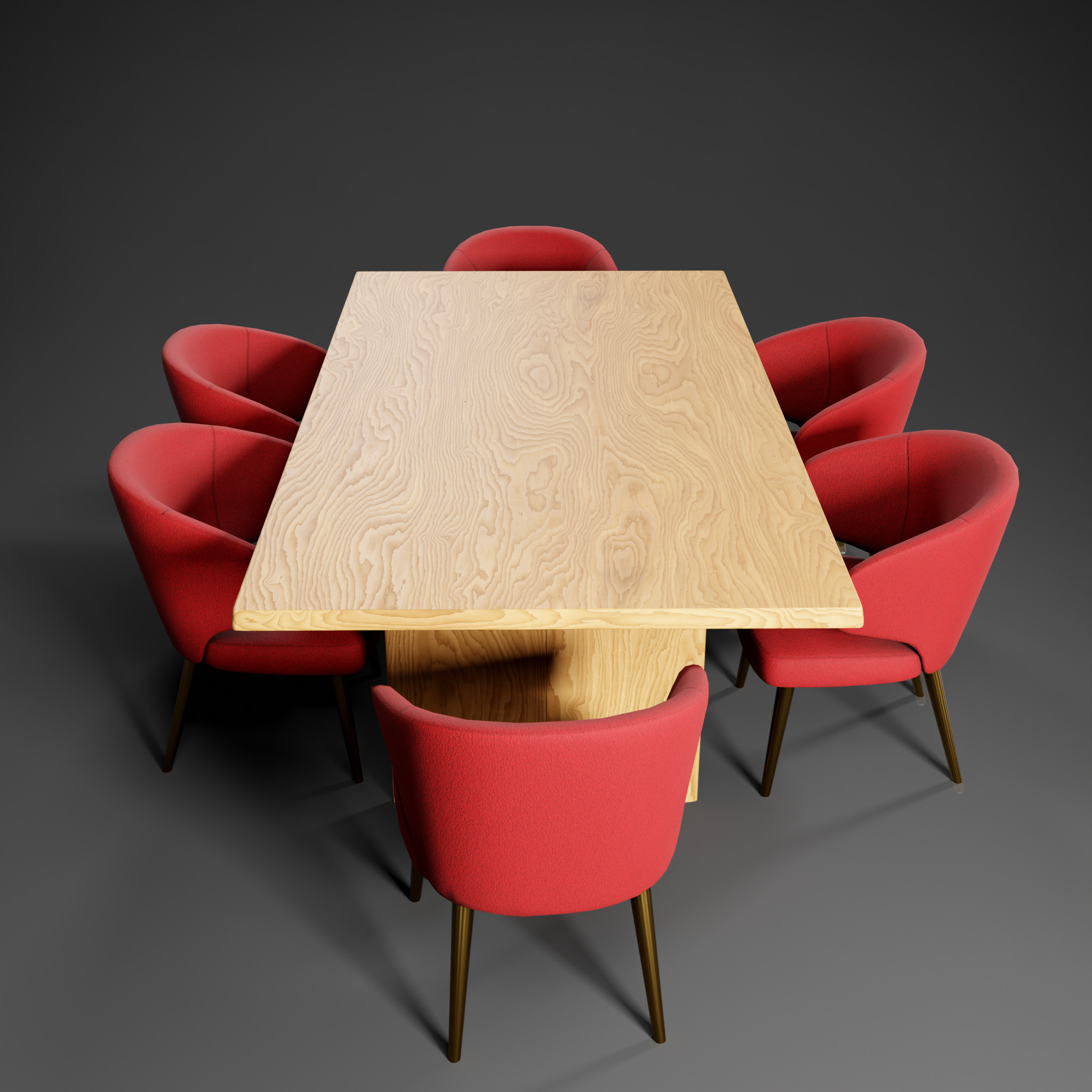 Dinning Table Low-poly 3D model_4