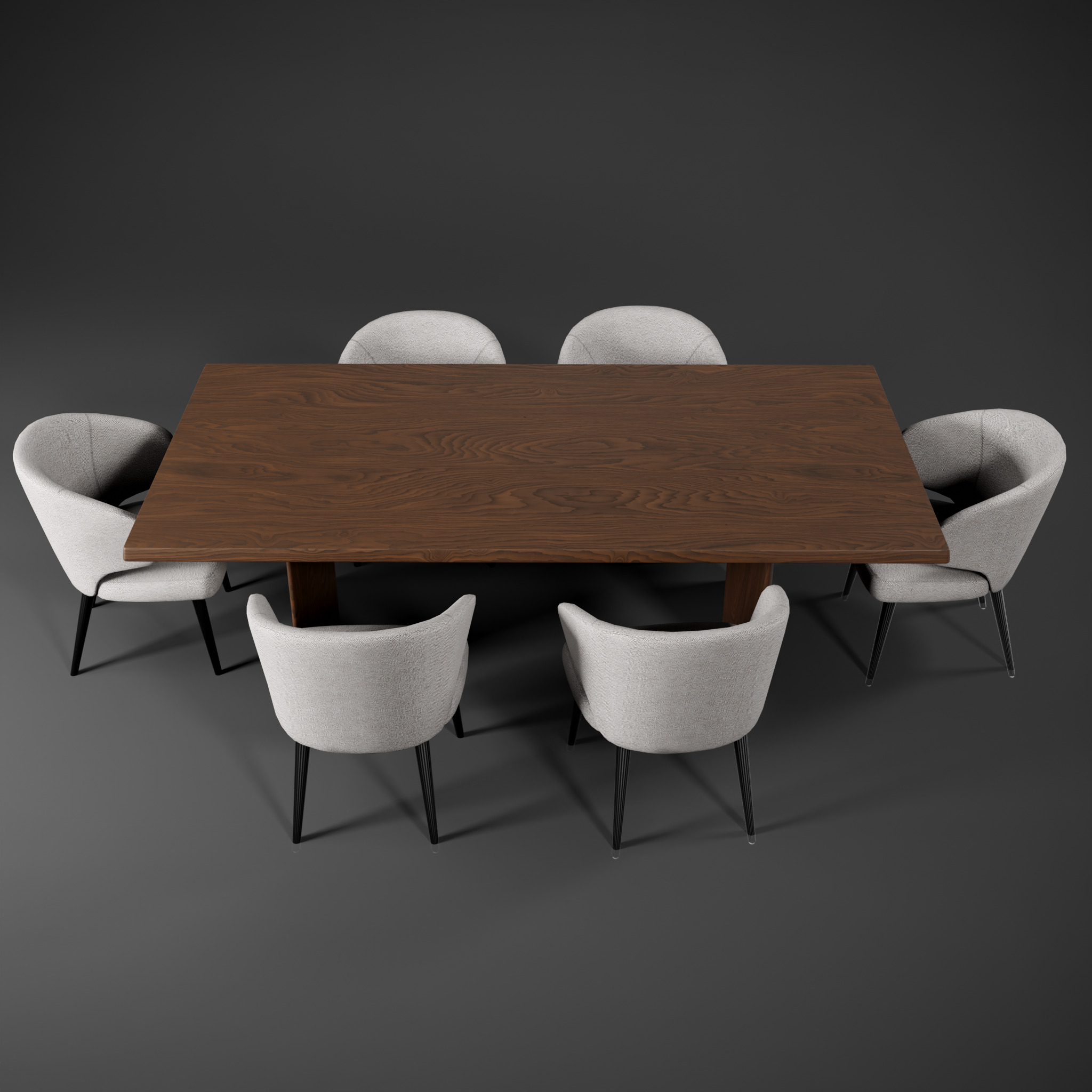 Dinning Table Low-poly 3D model_1