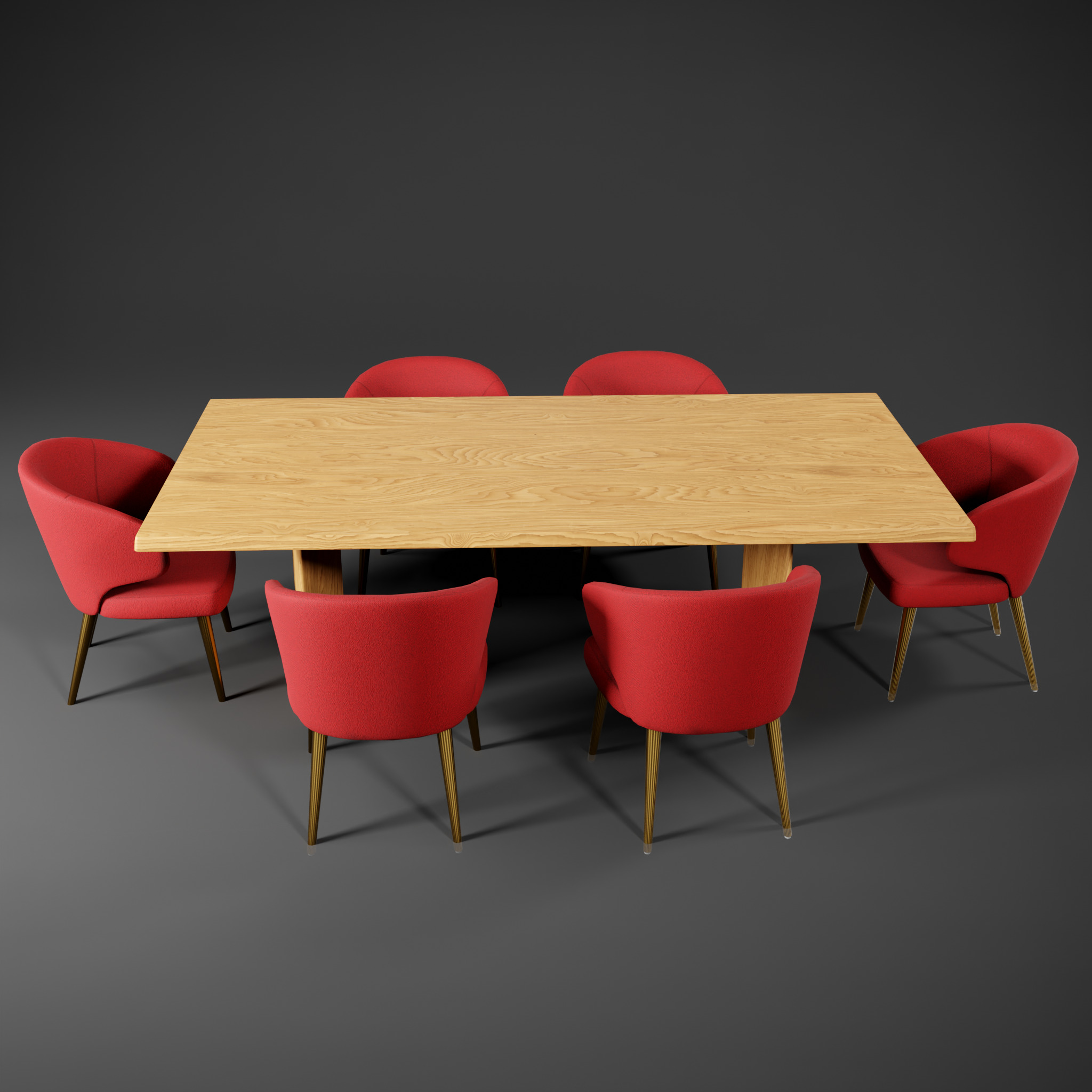 Dinning Table Low-poly 3D model_6