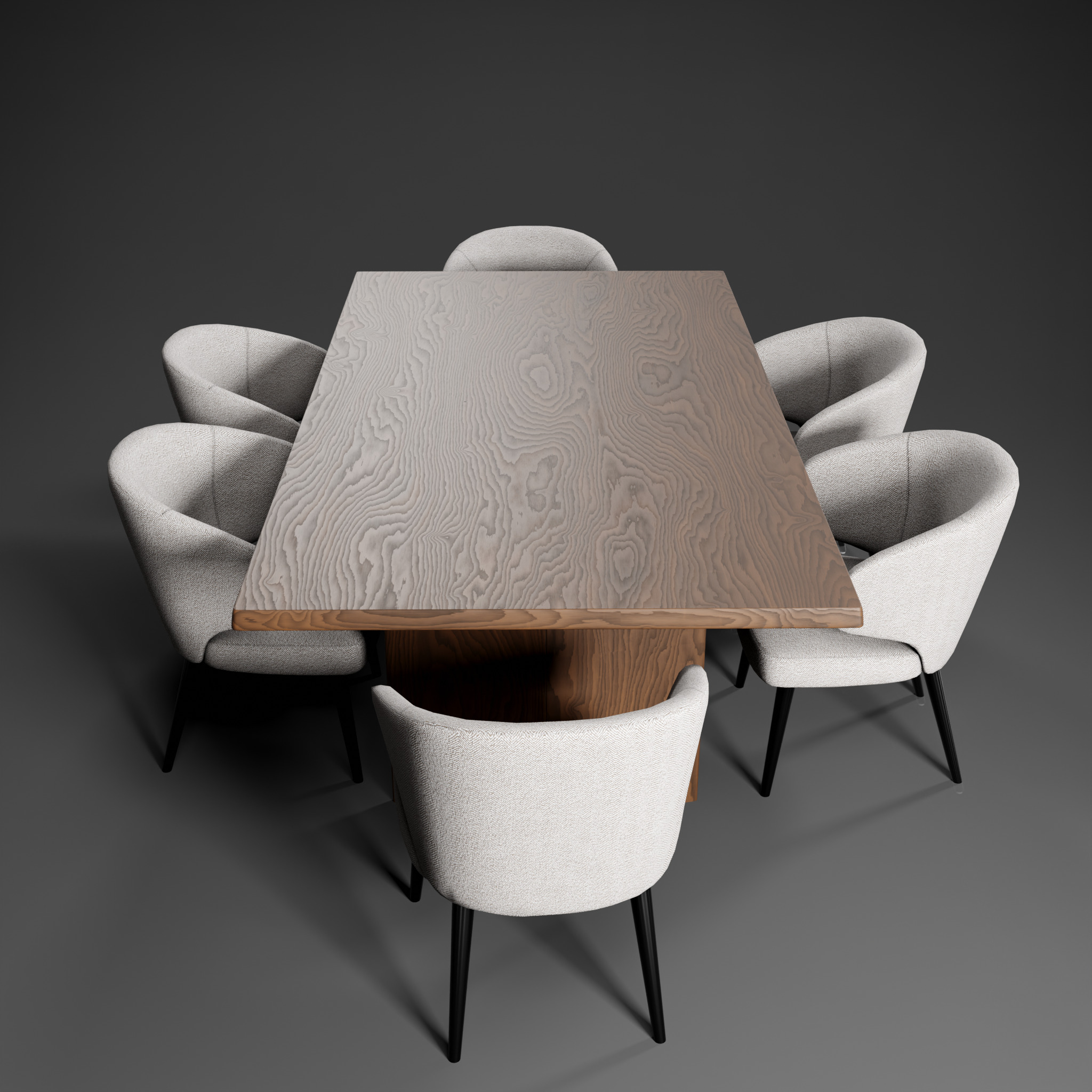 Dinning Table Low-poly 3D model_3