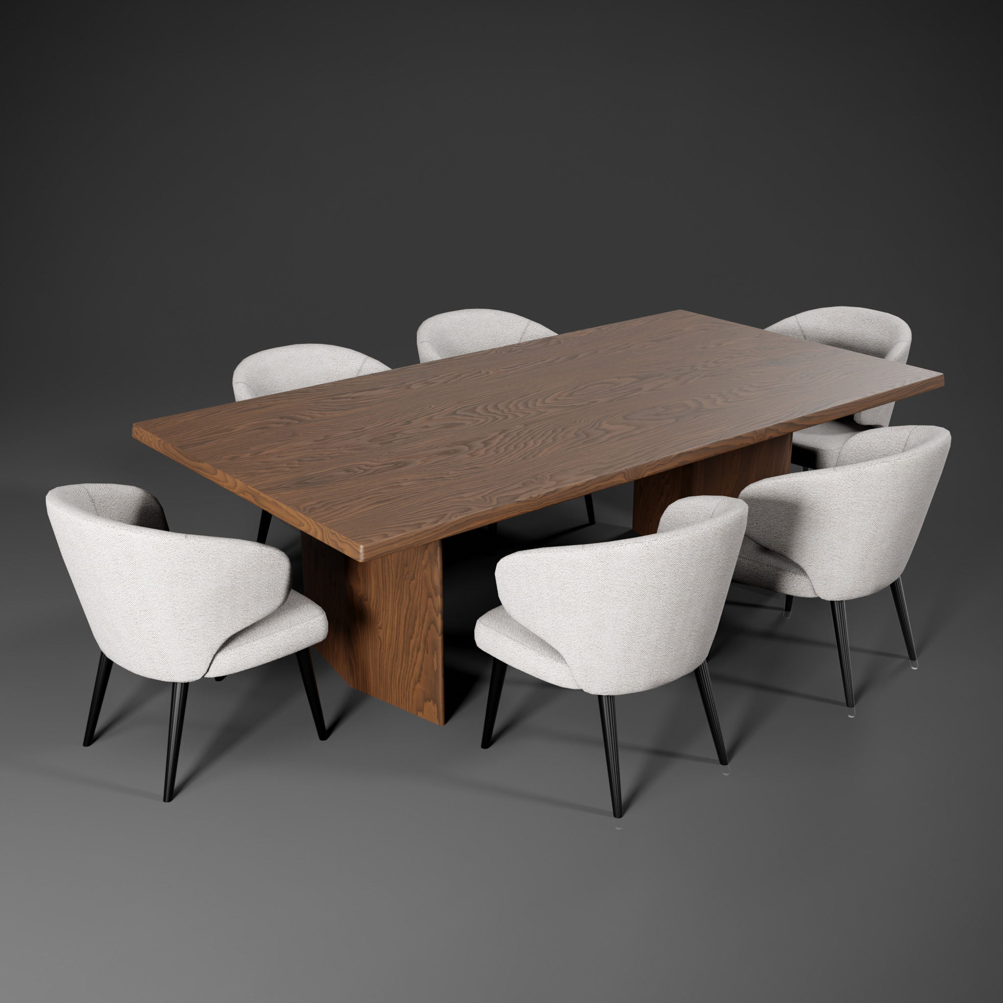 Dinning Table Low-poly 3D model_2