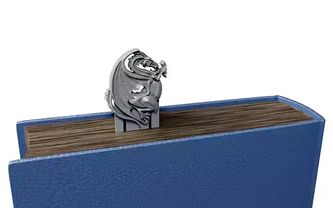 Bookmark Heraldic Dragon 3D print model