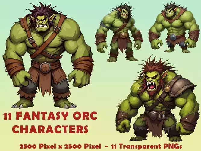 11 Fantasy Orc Characters Texture