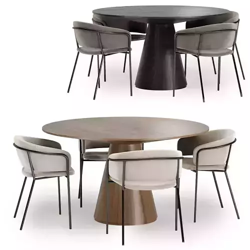 konnie chair with royale table 3D model