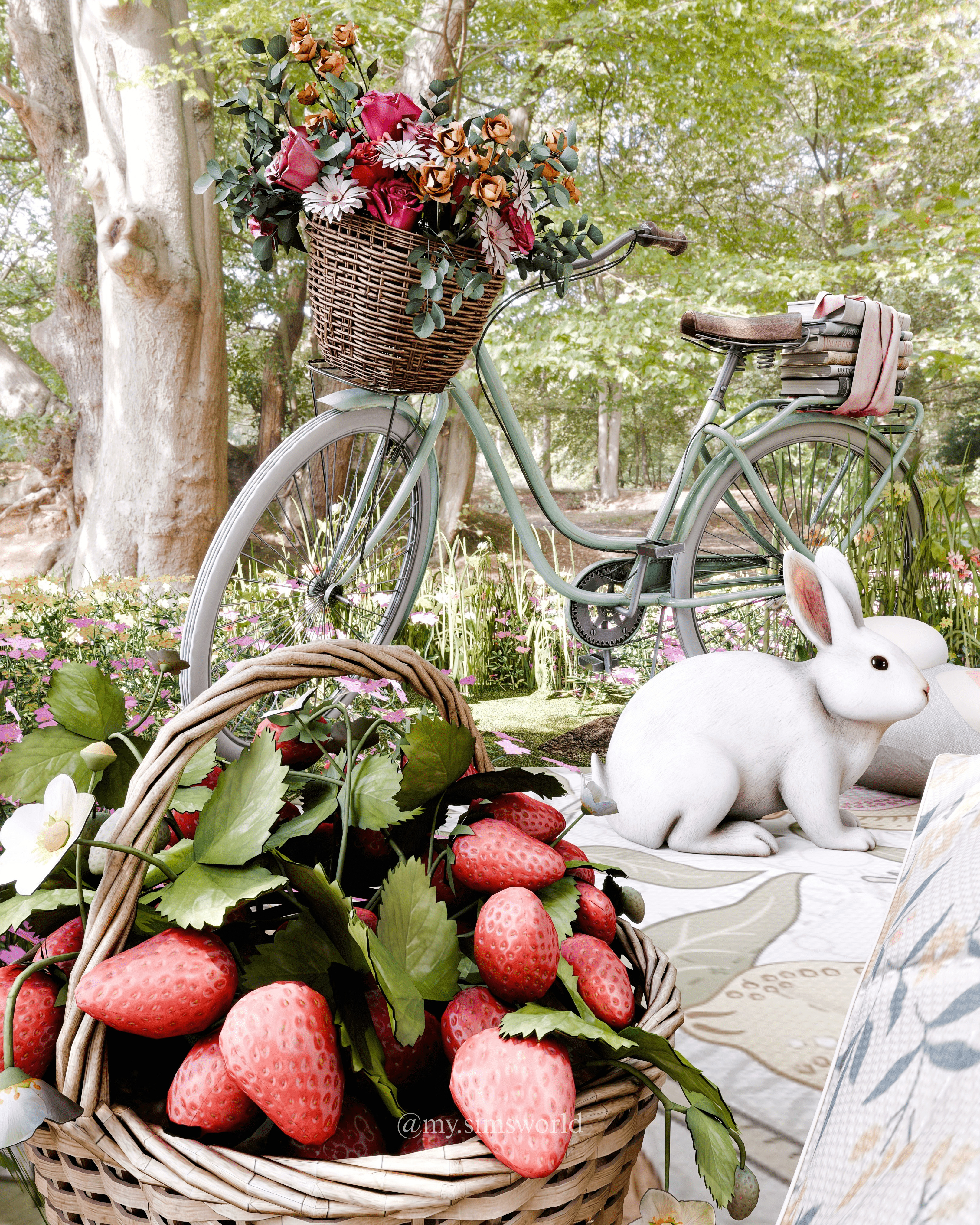 Spring Picnic Blender Scene 3D model_5