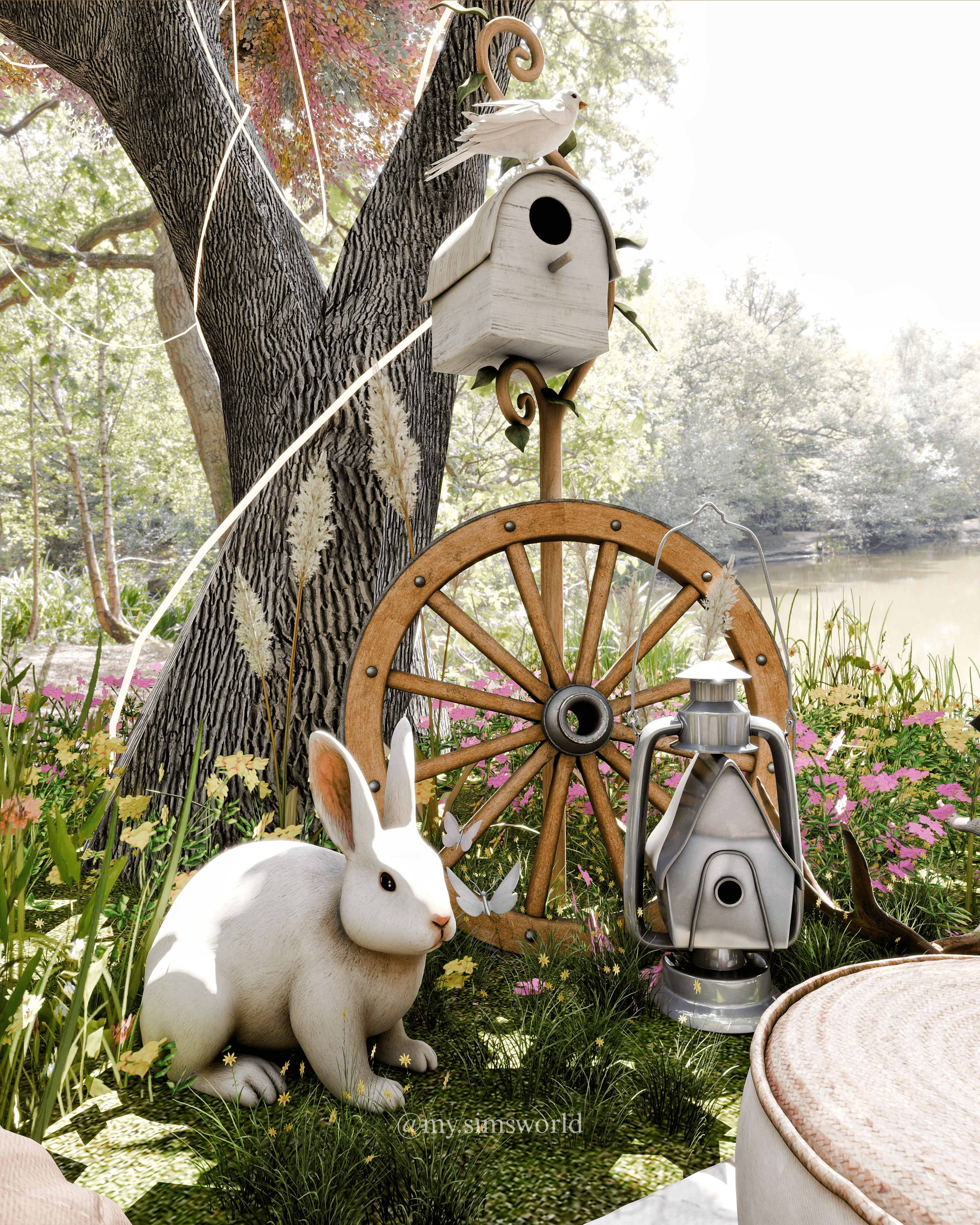 Spring Picnic Blender Scene 3D model_6