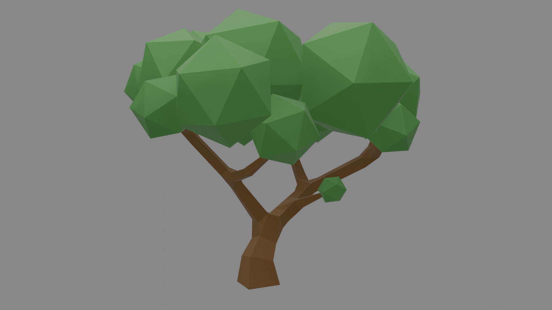 Low Poly Deciduous Tree Stylized 3D Model Low-poly 3D model_2