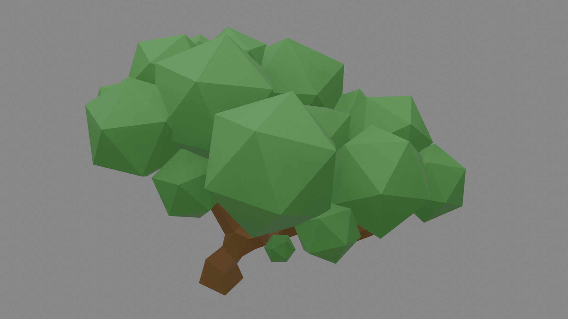 Low Poly Deciduous Tree Stylized 3D Model Low-poly 3D model_4