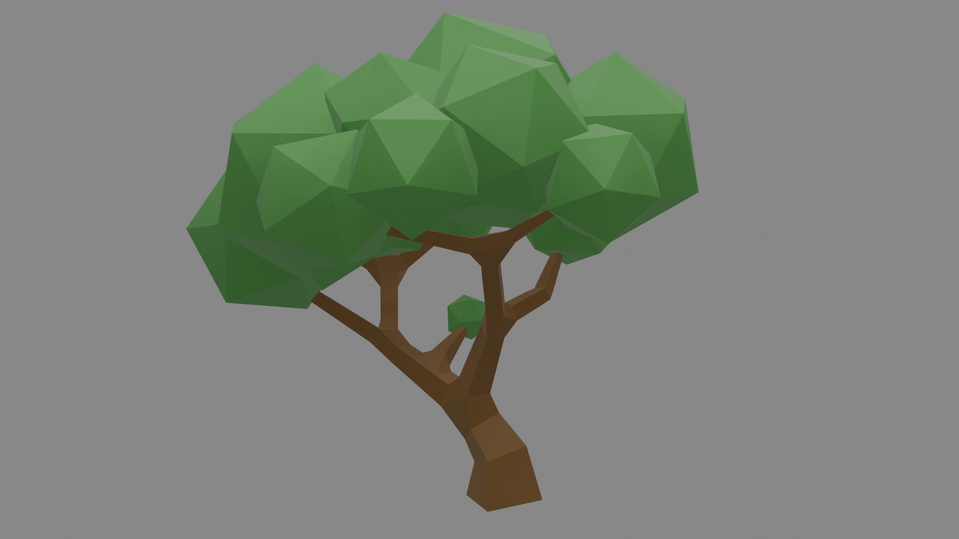 Low Poly Deciduous Tree Stylized 3D Model Low-poly 3D model_1