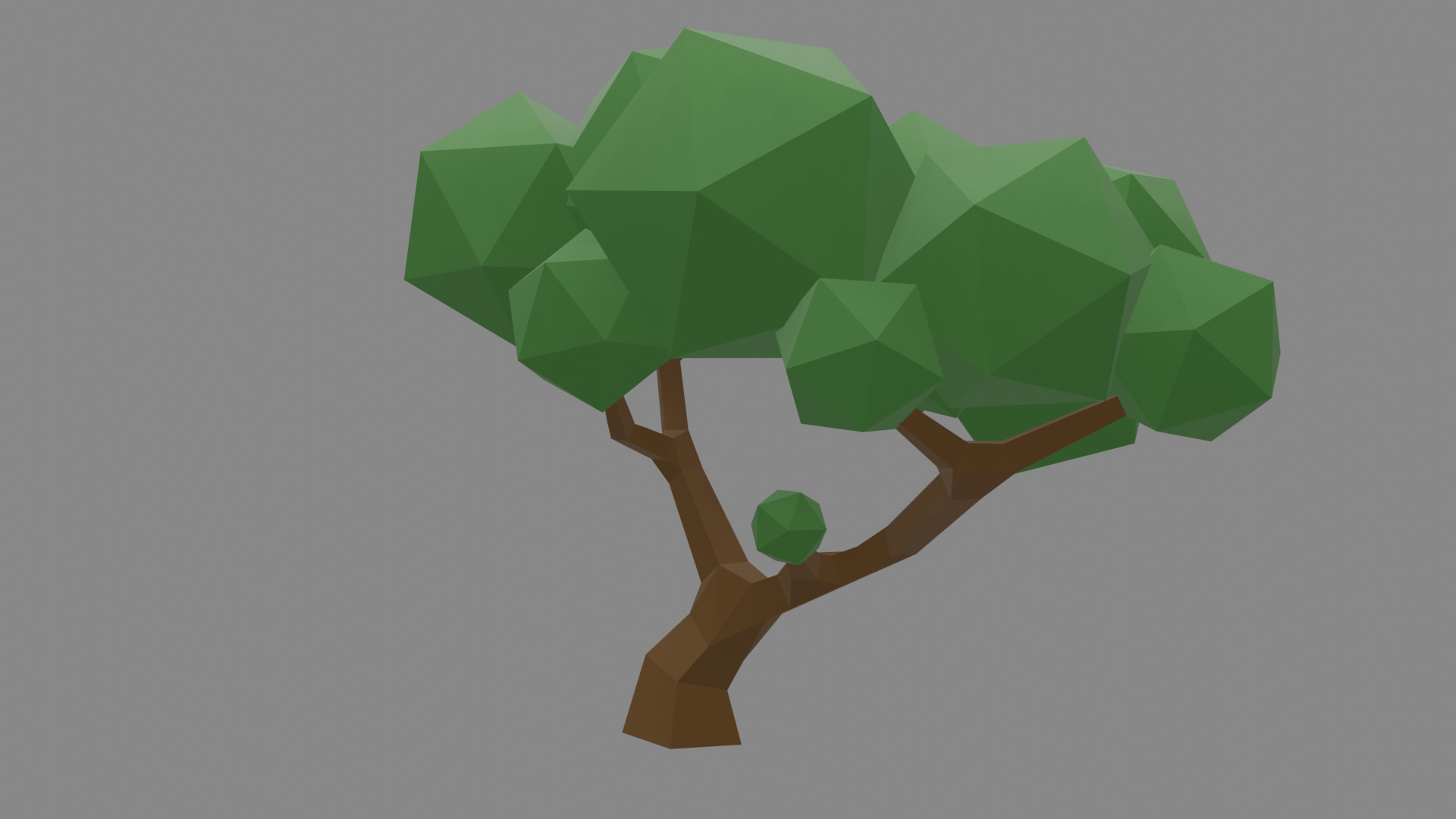Low Poly Deciduous Tree Stylized 3D Model Low-poly 3D model_3
