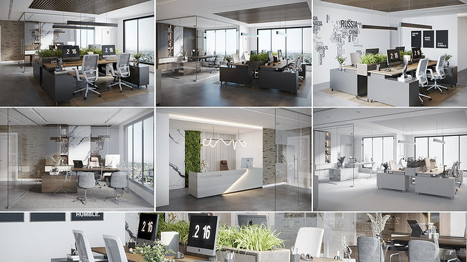 OFFICE DESIGN 01 3D model 2