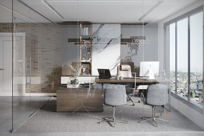 OFFICE DESIGN 01 3D model 6
