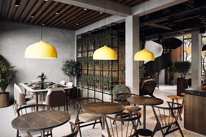 Coffee shop Design 001 3D model 6