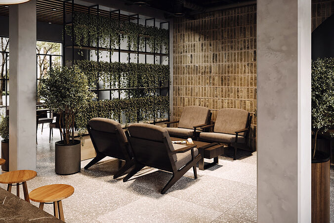Coffee shop Design 001 3D model 7