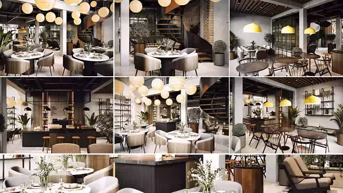 Coffee shop Design 001 3D model
