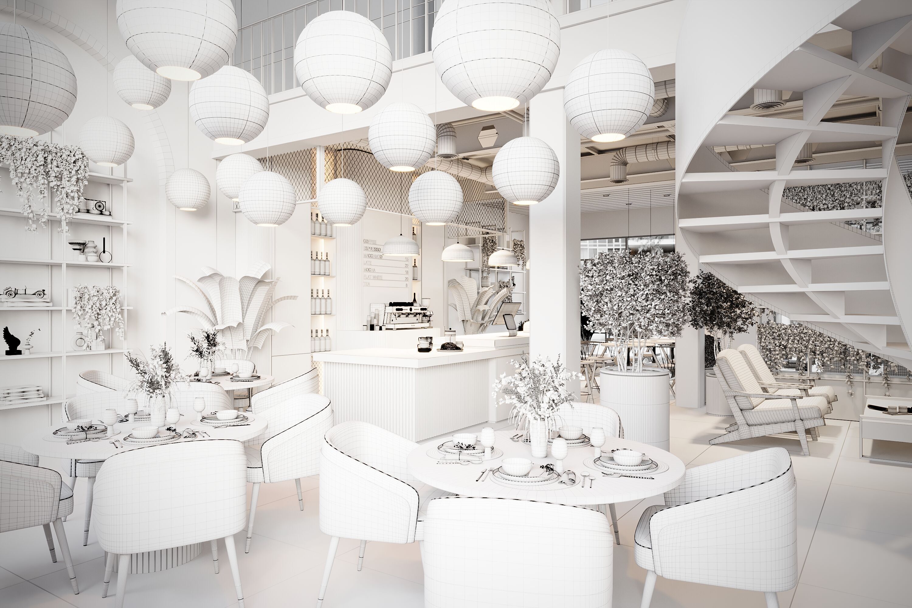 Coffee shop Design 001 3D model_9