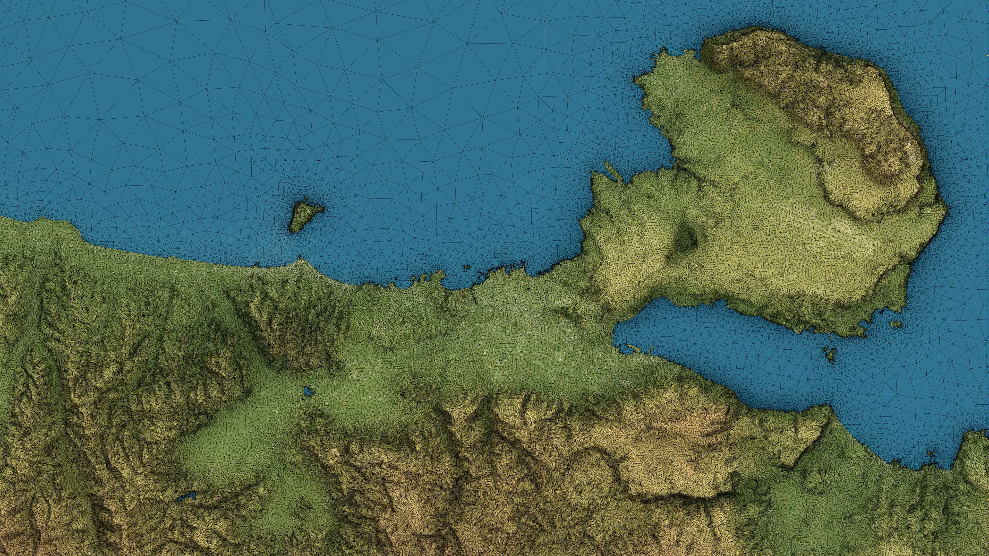 Chania - Topography Terrain Low-poly 3D model_19