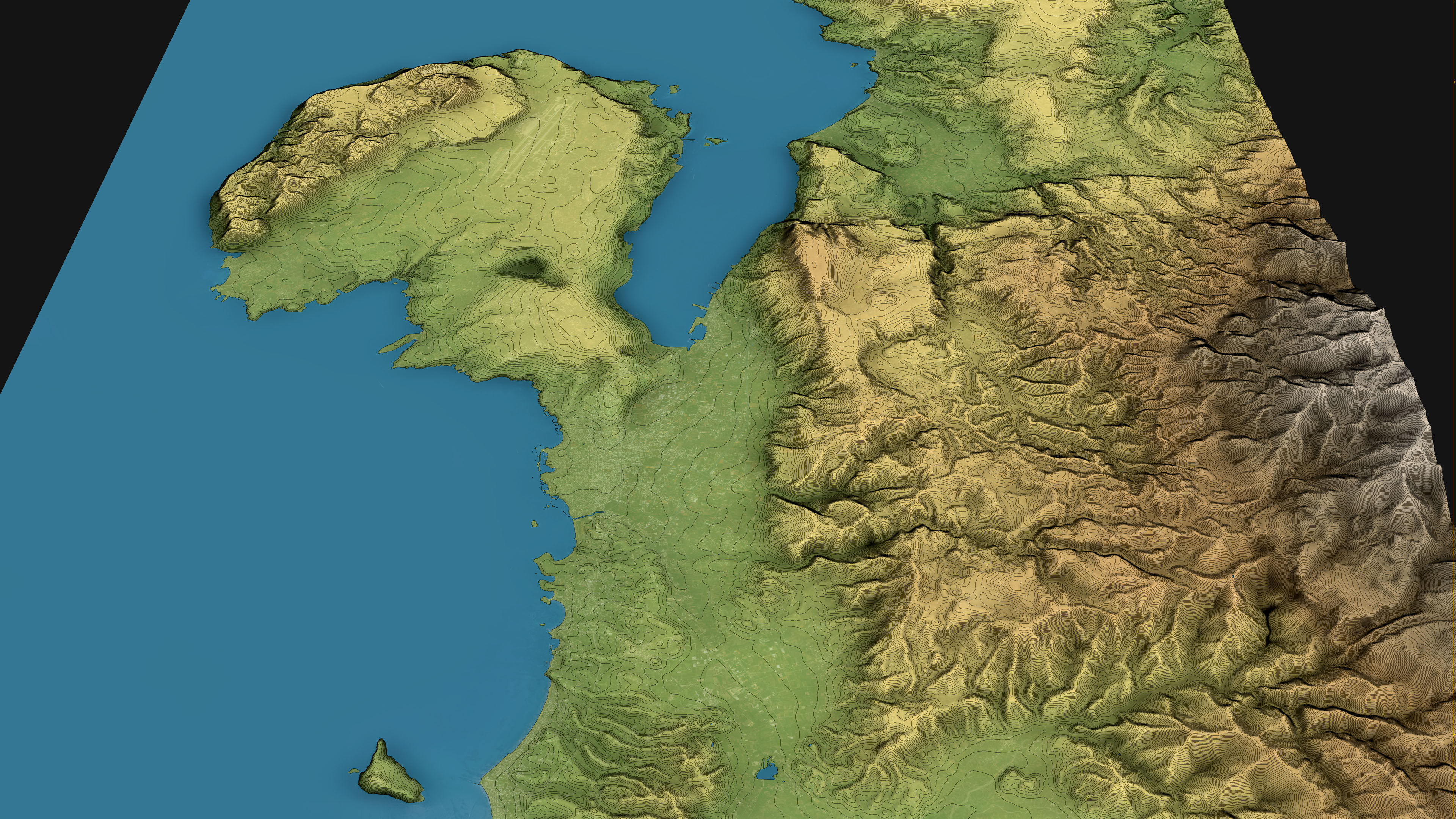 Chania - Topography Terrain Low-poly 3D model_4