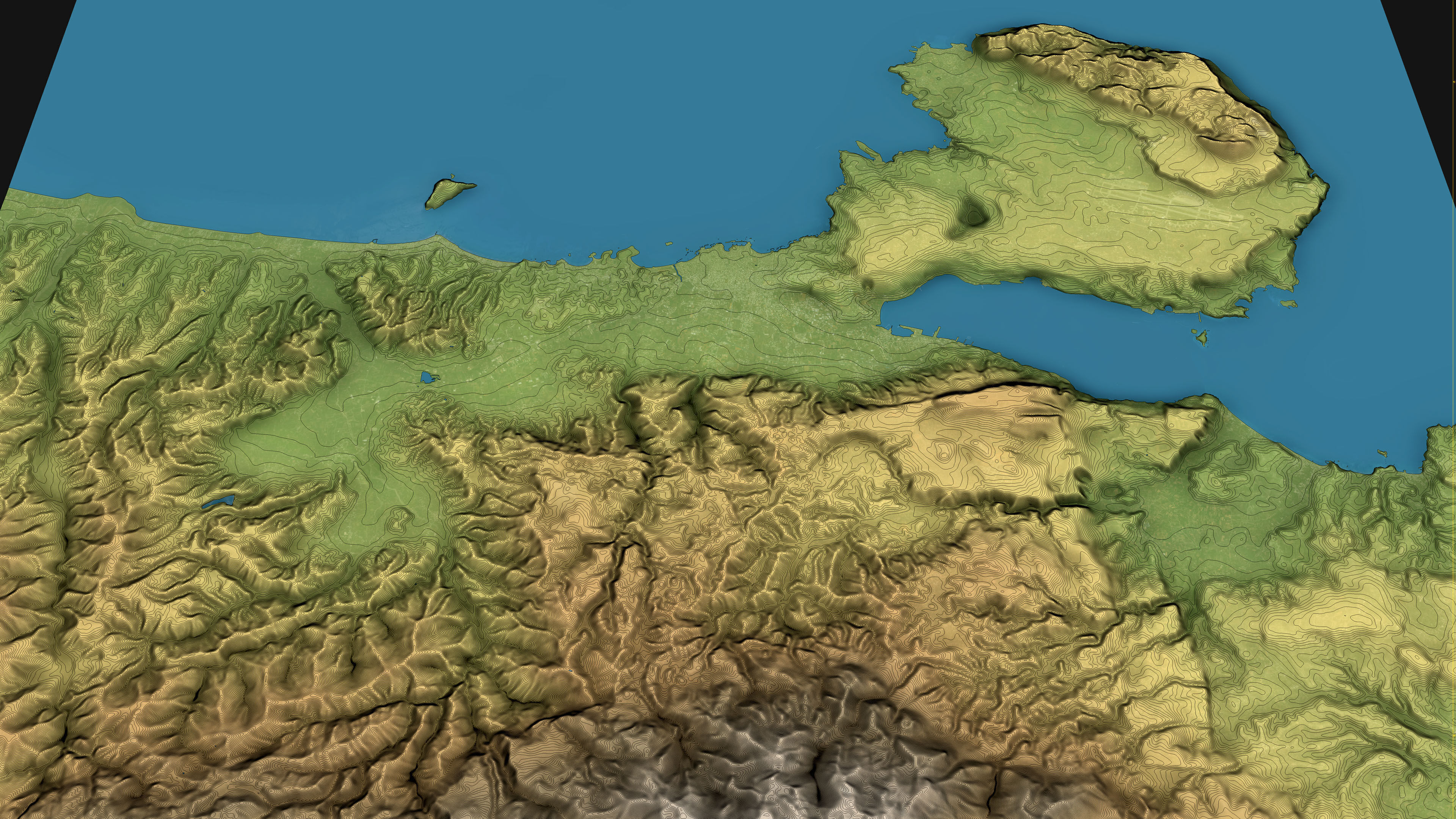 Chania - Topography Terrain Low-poly 3D model_2