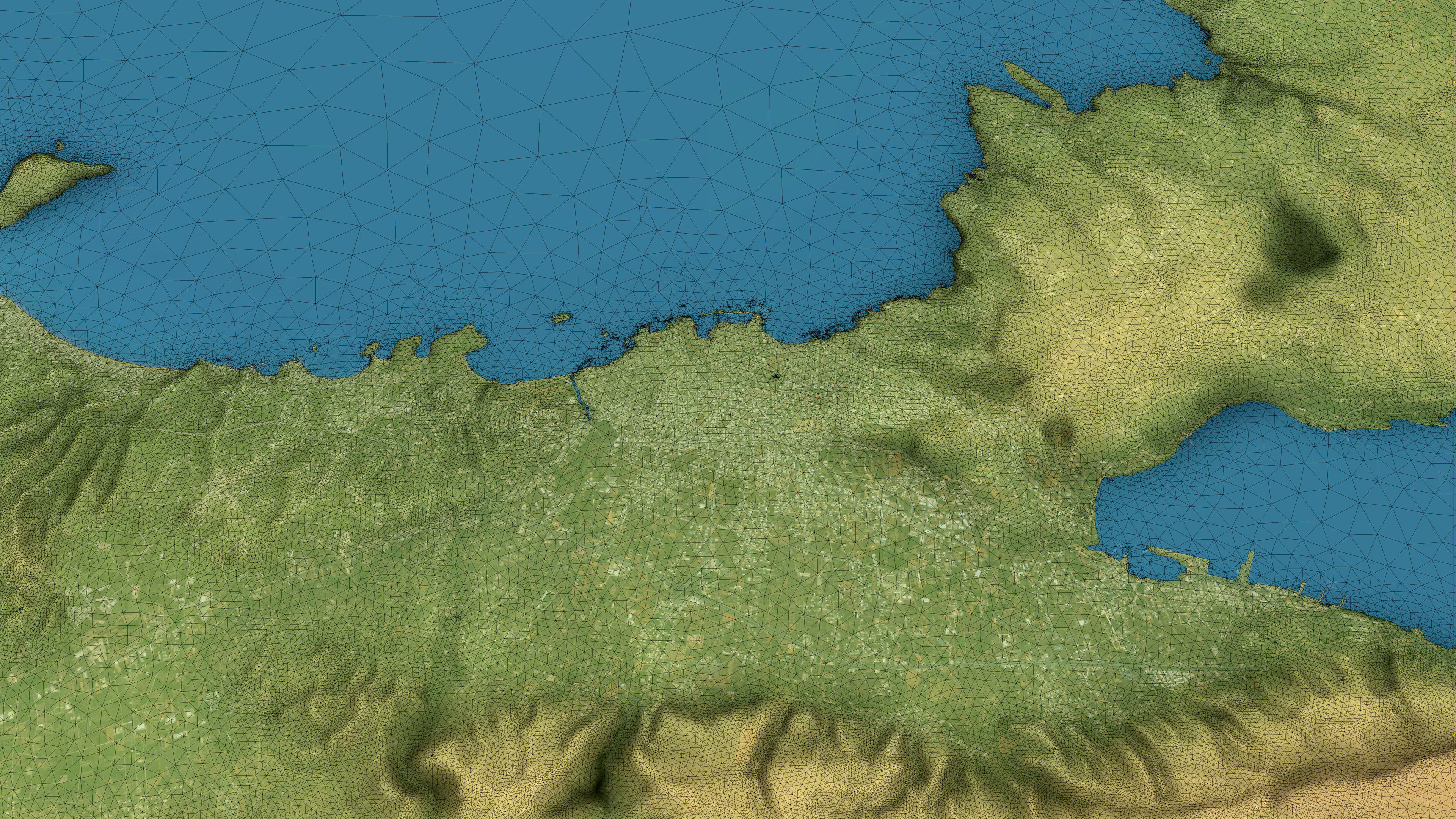 Chania - Topography Terrain Low-poly 3D model_9