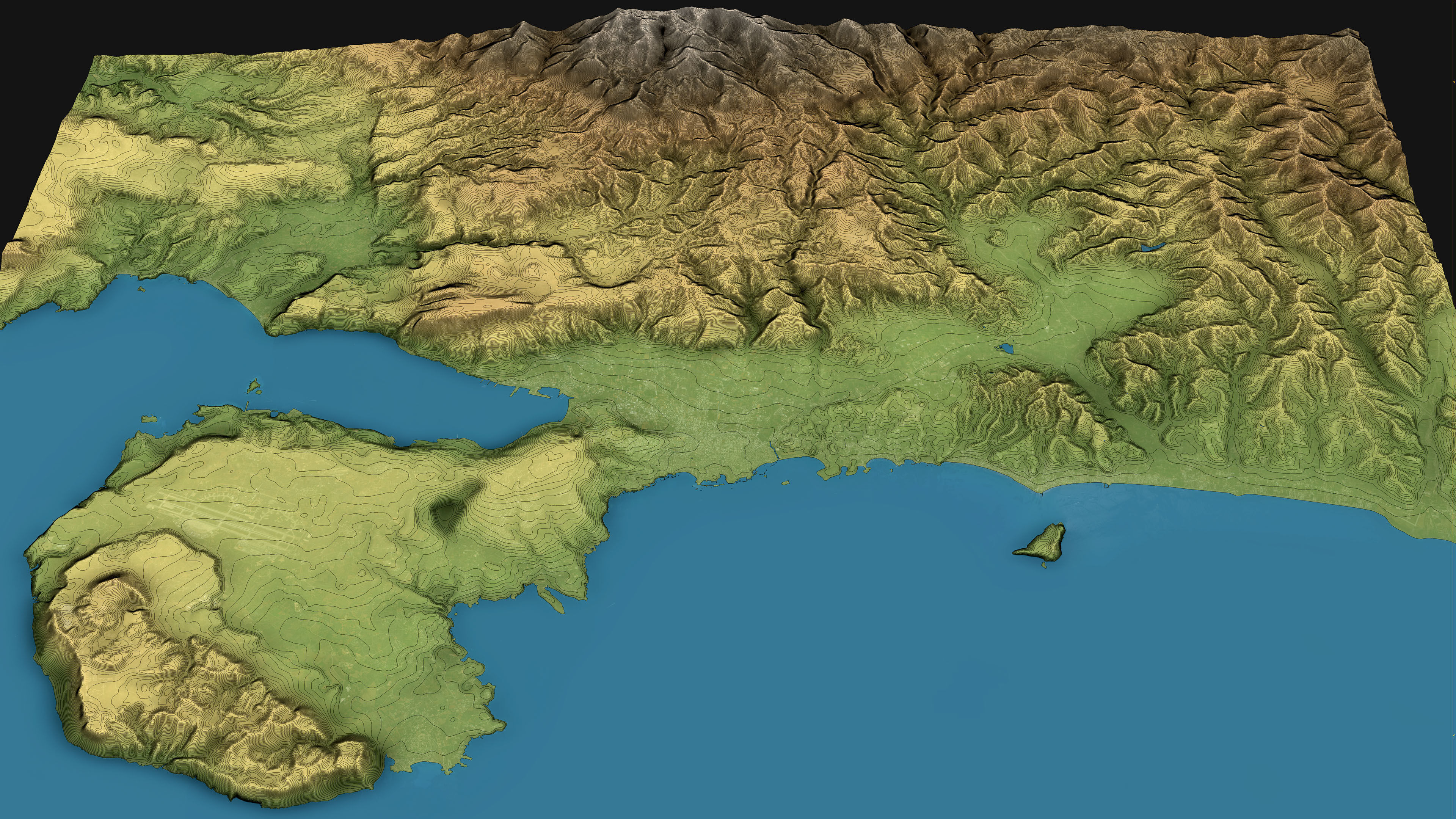 Chania - Topography Terrain Low-poly 3D model_6