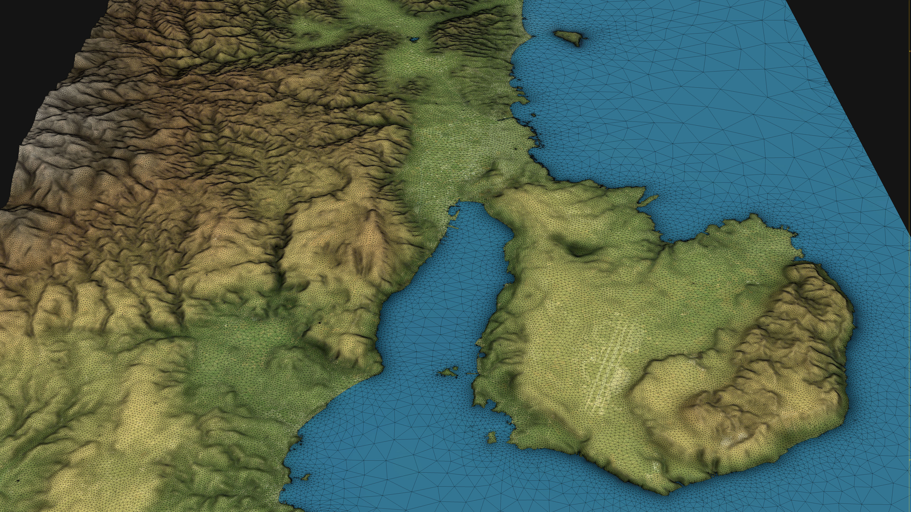 Chania - Topography Terrain Low-poly 3D model_7