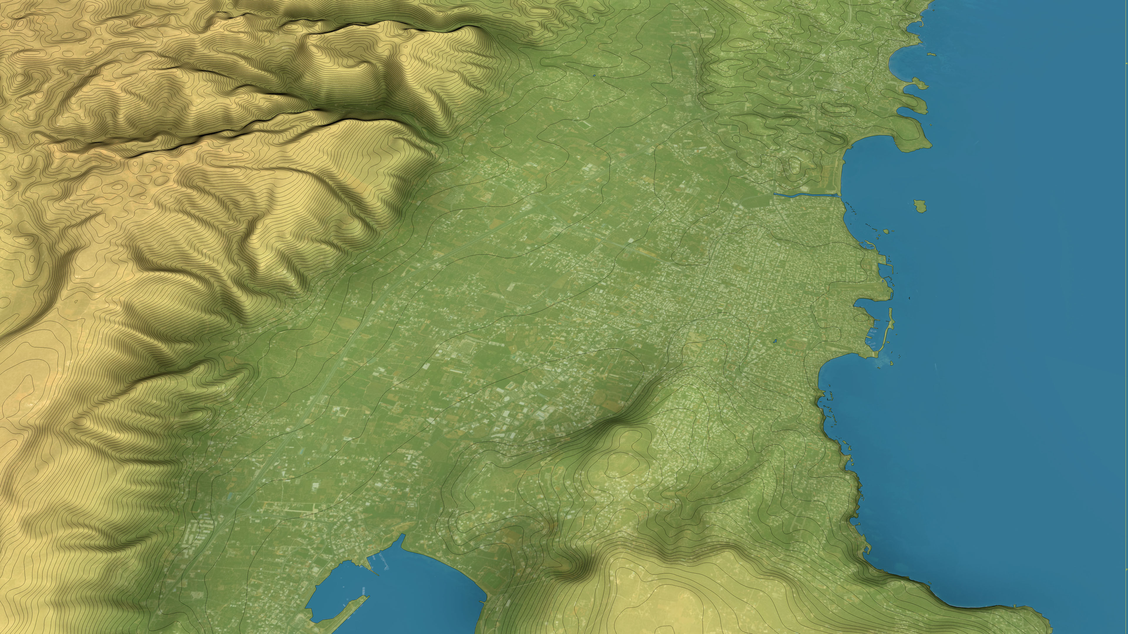 Chania - Topography Terrain Low-poly 3D model_16