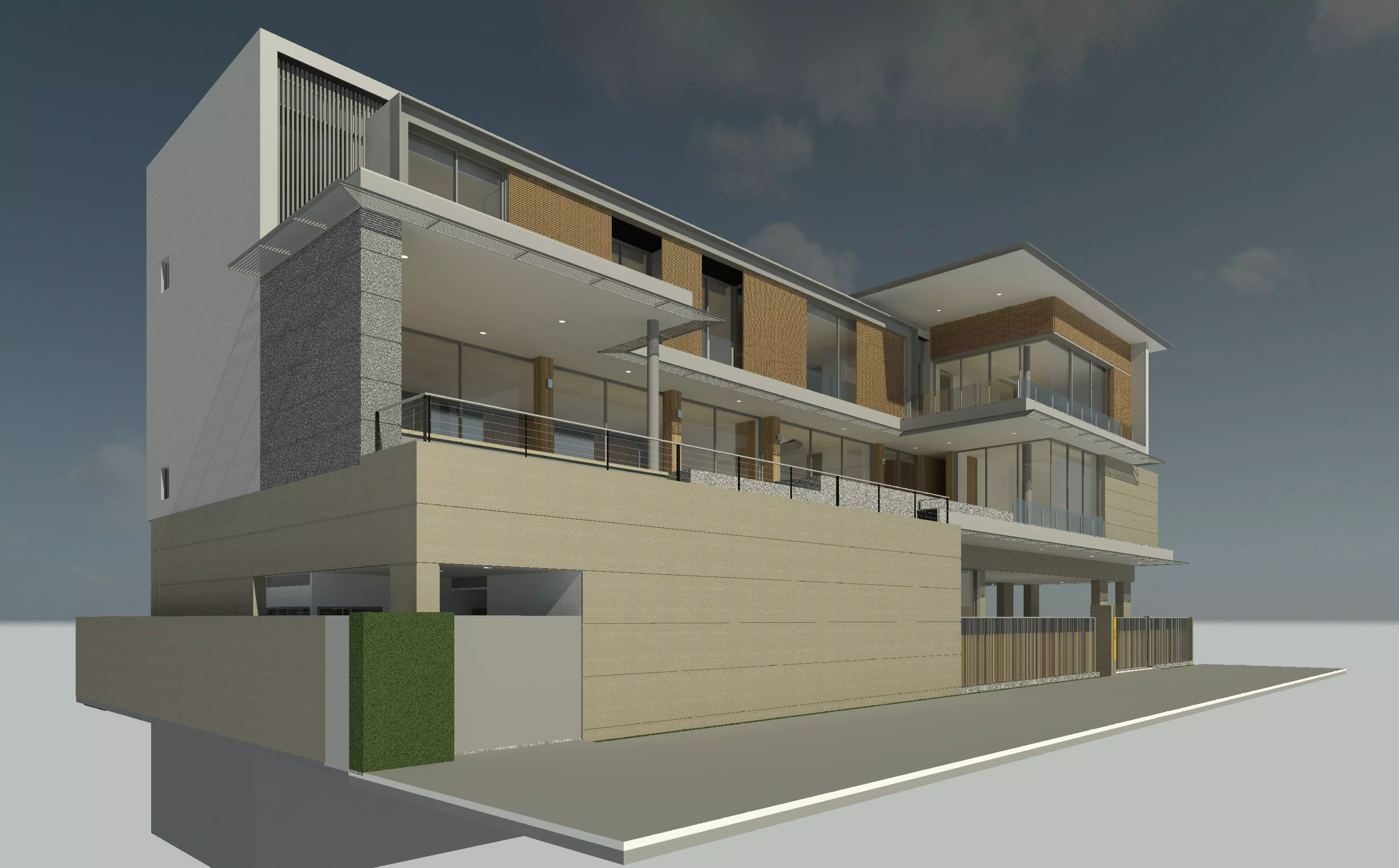 Modern Luxury Residential villa 01 Revit 3D model 3D print model_1