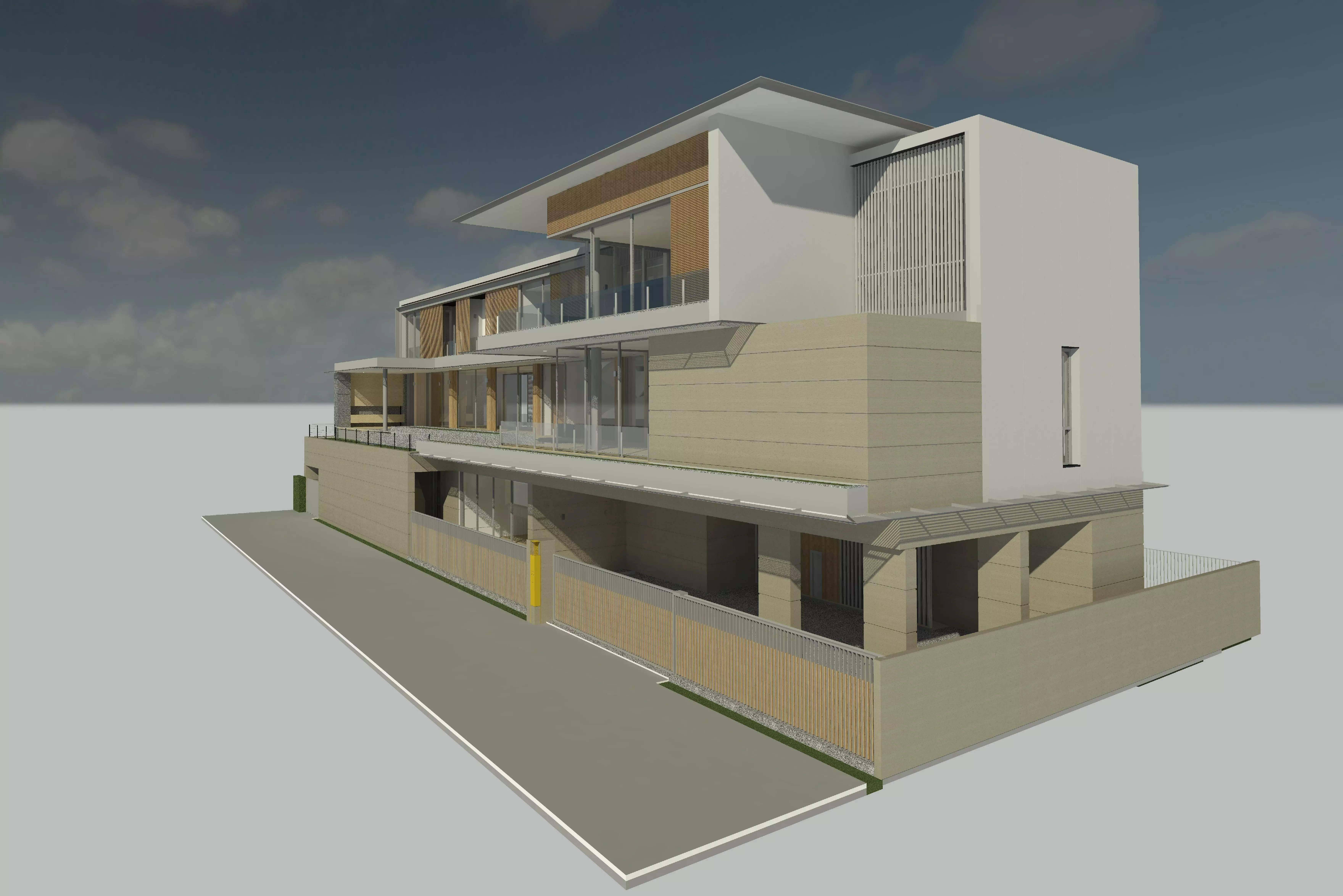 Modern Luxury Residential villa 01 Revit 3D model 3D print model_2