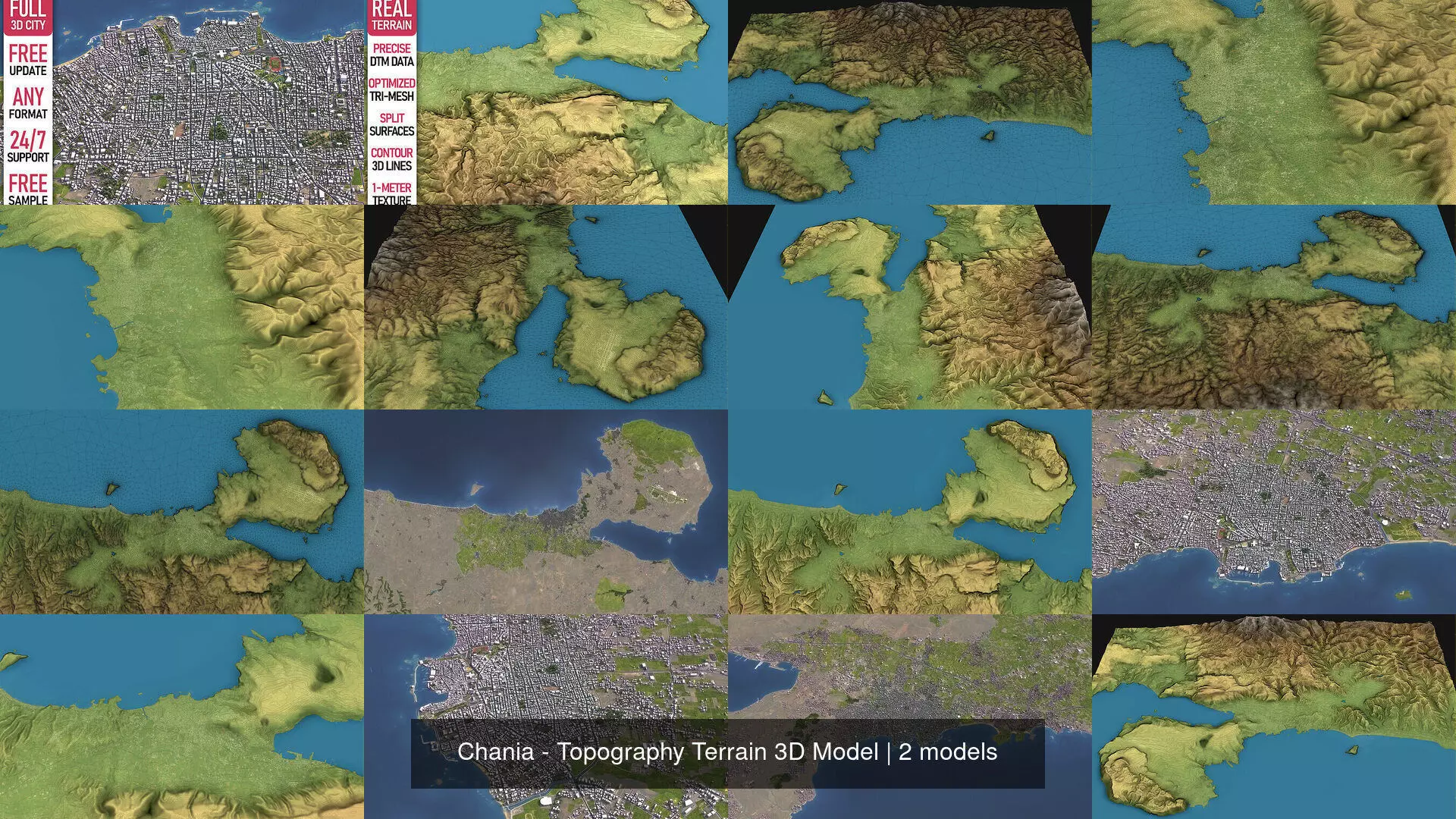 Chania - Topography Terrain 3D Model 3D Model Collection_1