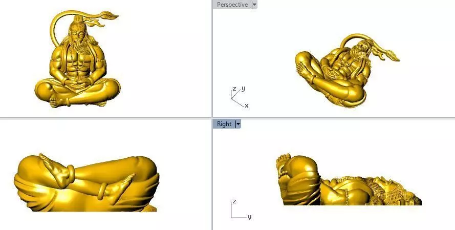 3D model of Lord Hanuman 3D print model_0