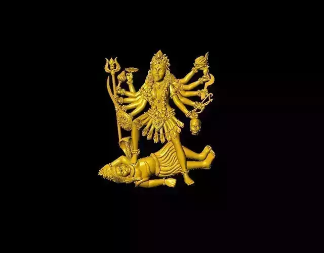 3D golden model of Goddess Kali 3D print model