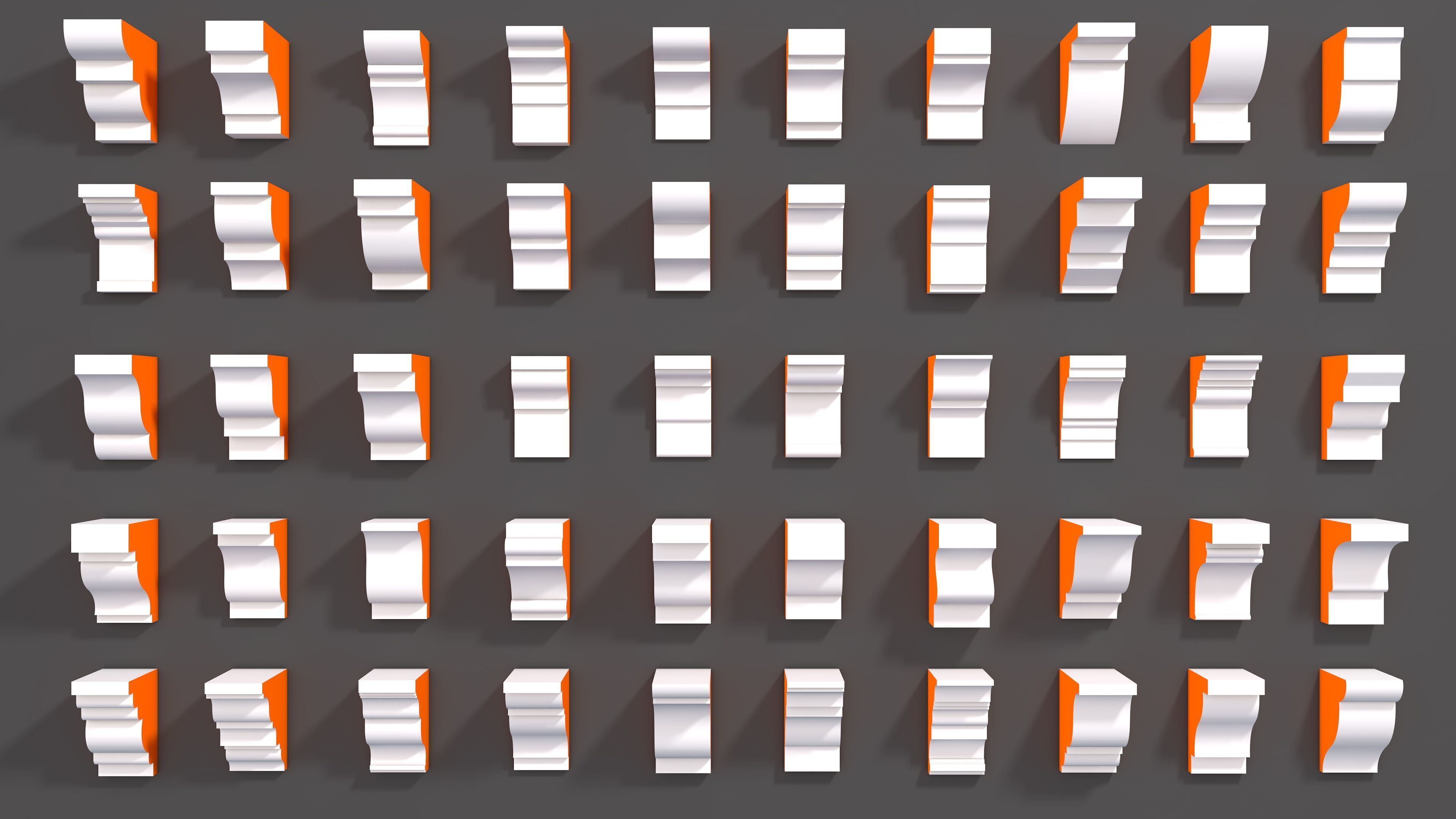 Arab4D Moulding Cornices Kit V2 - 35 Bundles in 1 Library Low-poly 3D model_21