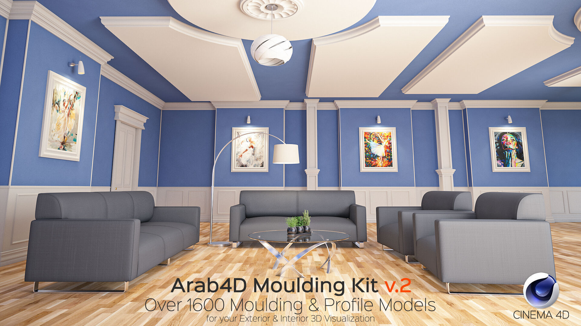 Arab4D Moulding Cornices Kit V2 - 35 Bundles in 1 Library Low-poly 3D model_7