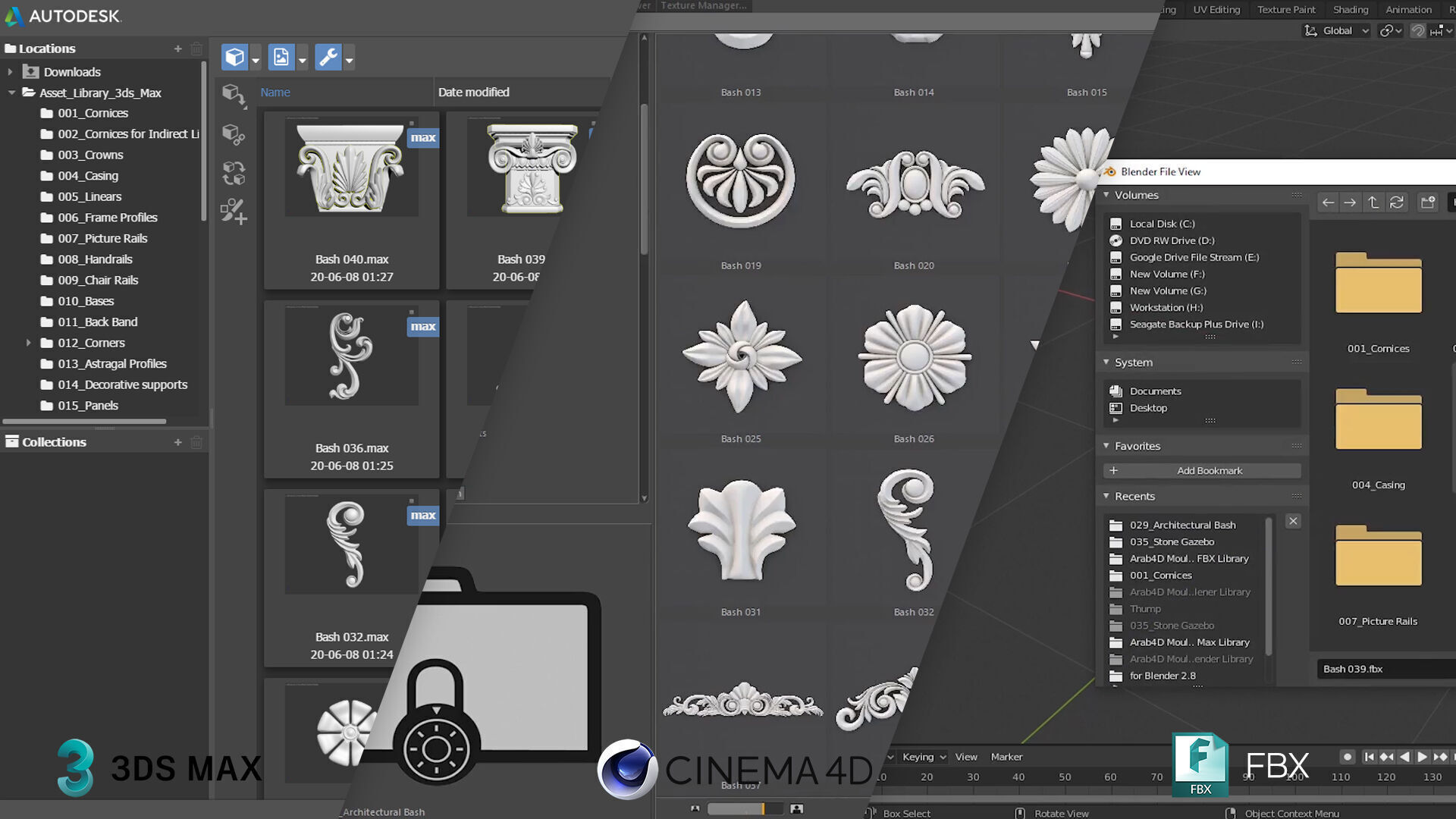 Arab4D Moulding Cornices Kit V2 - 35 Bundles in 1 Library Low-poly 3D model_5