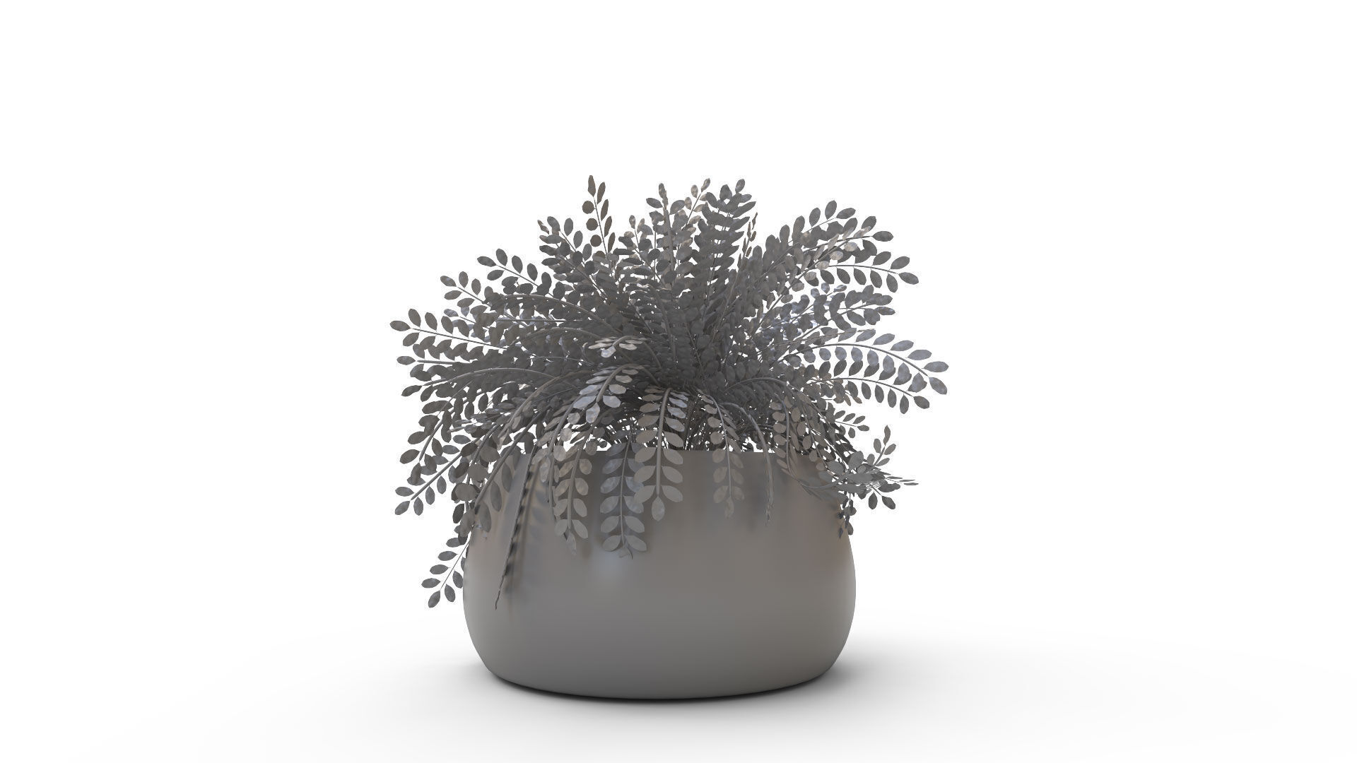 Hammered Metal Planter 3D model_9