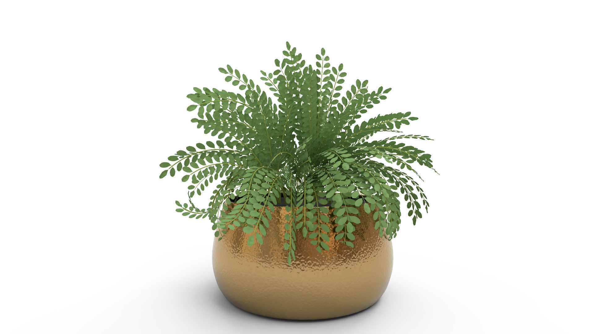 Hammered Metal Planter 3D model_6