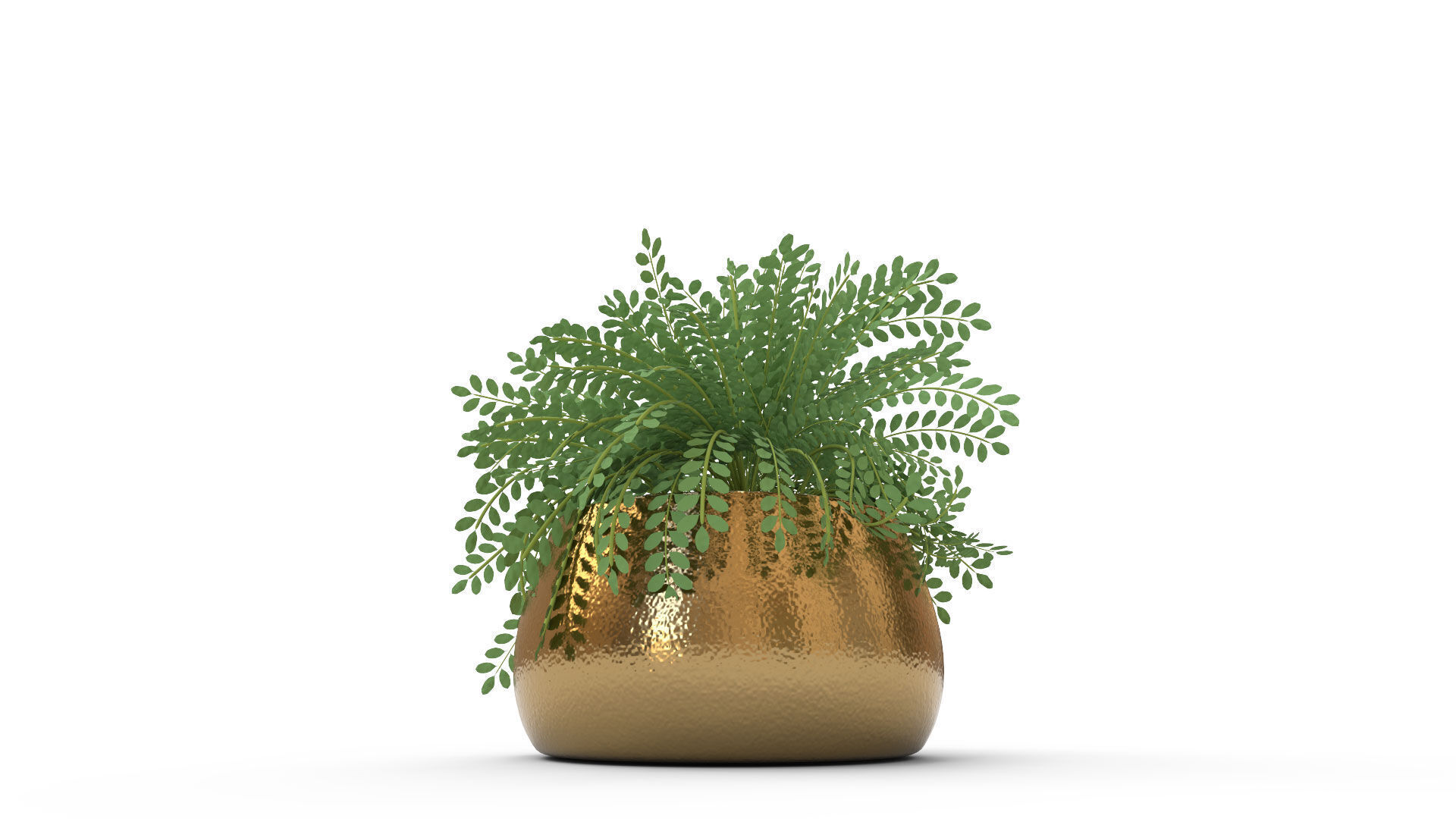 Hammered Metal Planter 3D model_8
