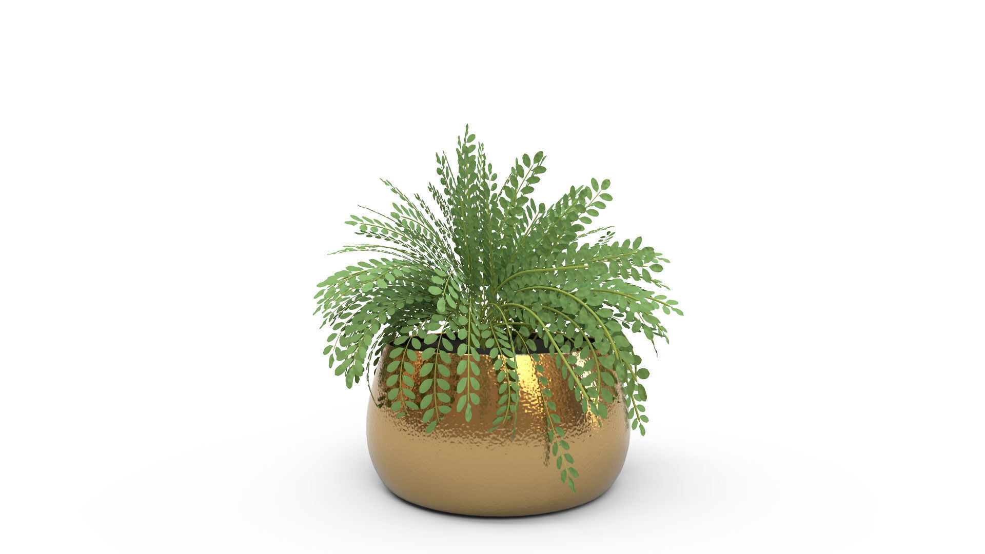 Hammered Metal Planter 3D model_3