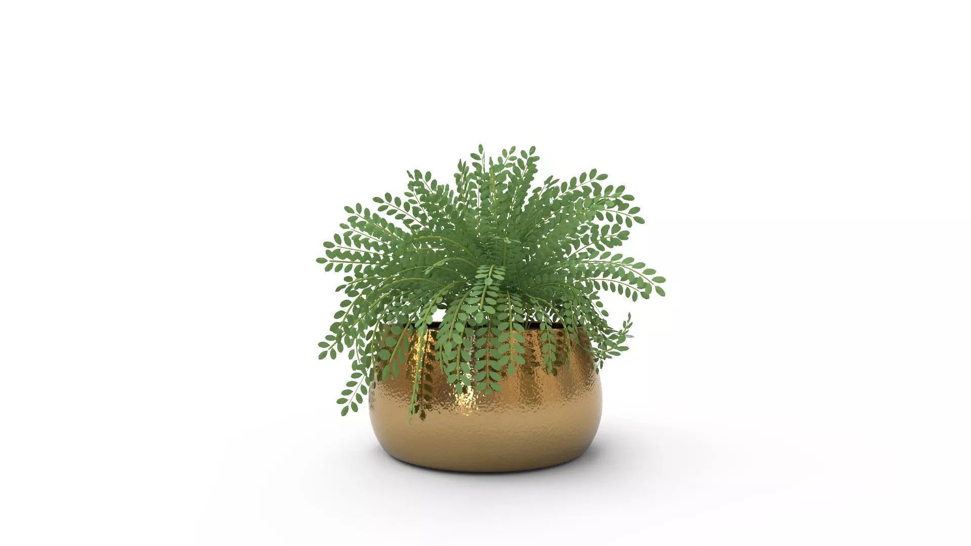 Hammered Metal Planter 3D model_0