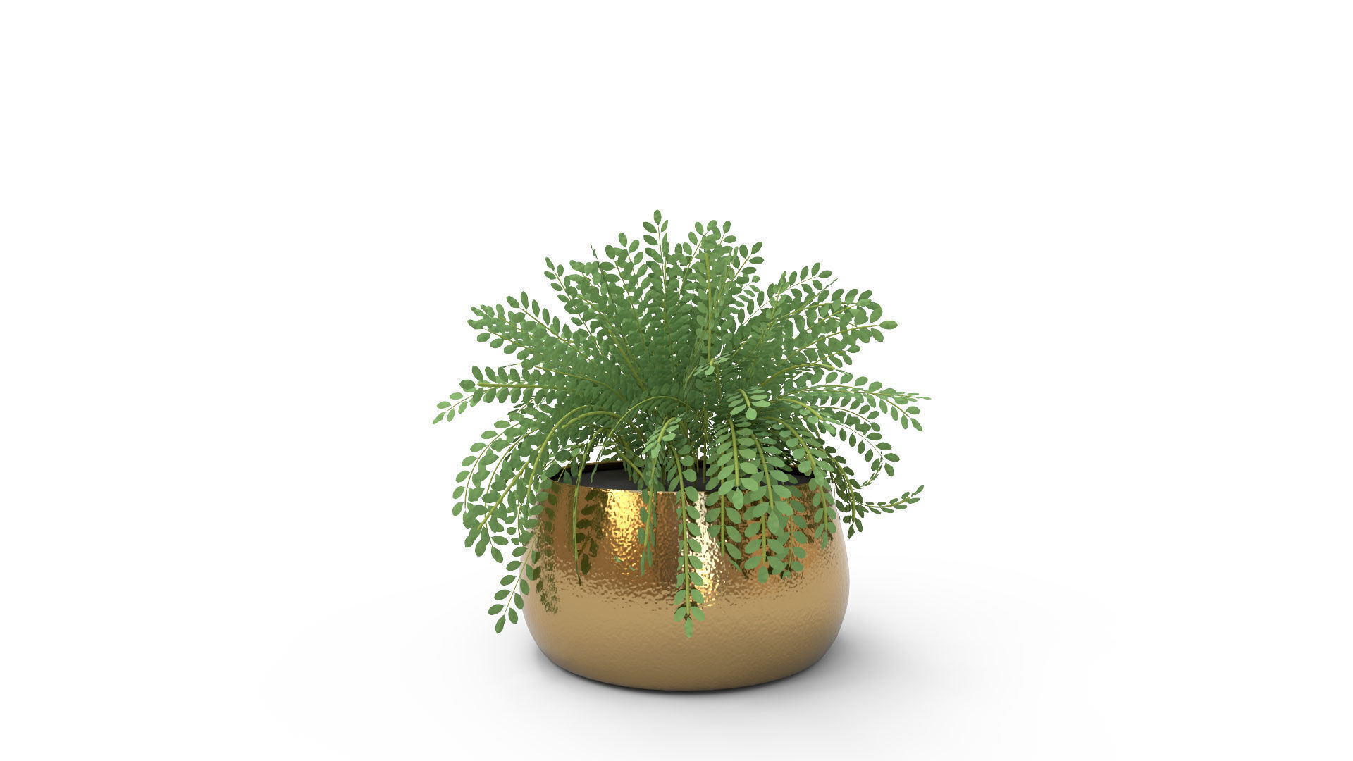 Hammered Metal Planter 3D model_1