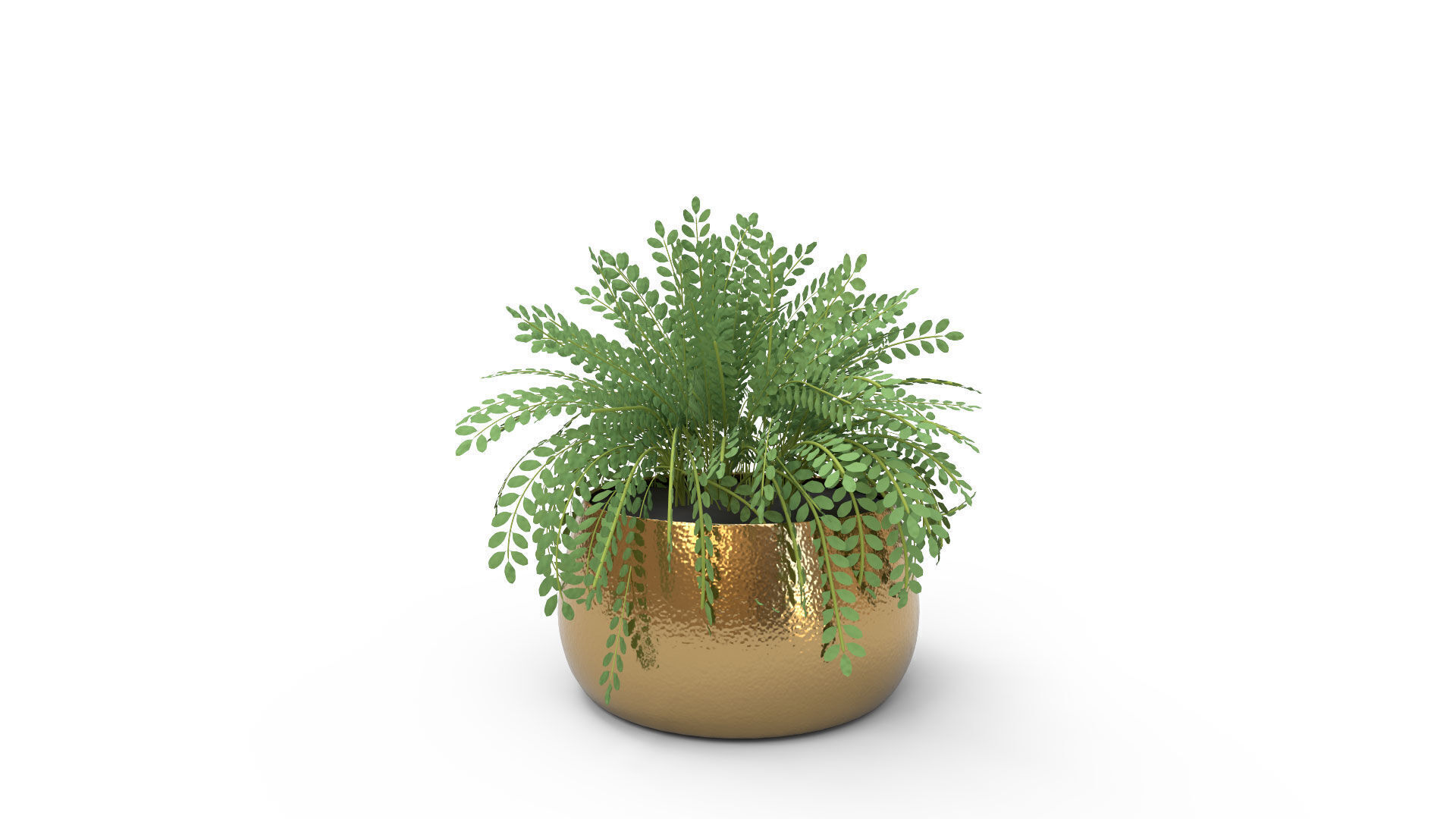 Hammered Metal Planter 3D model_2
